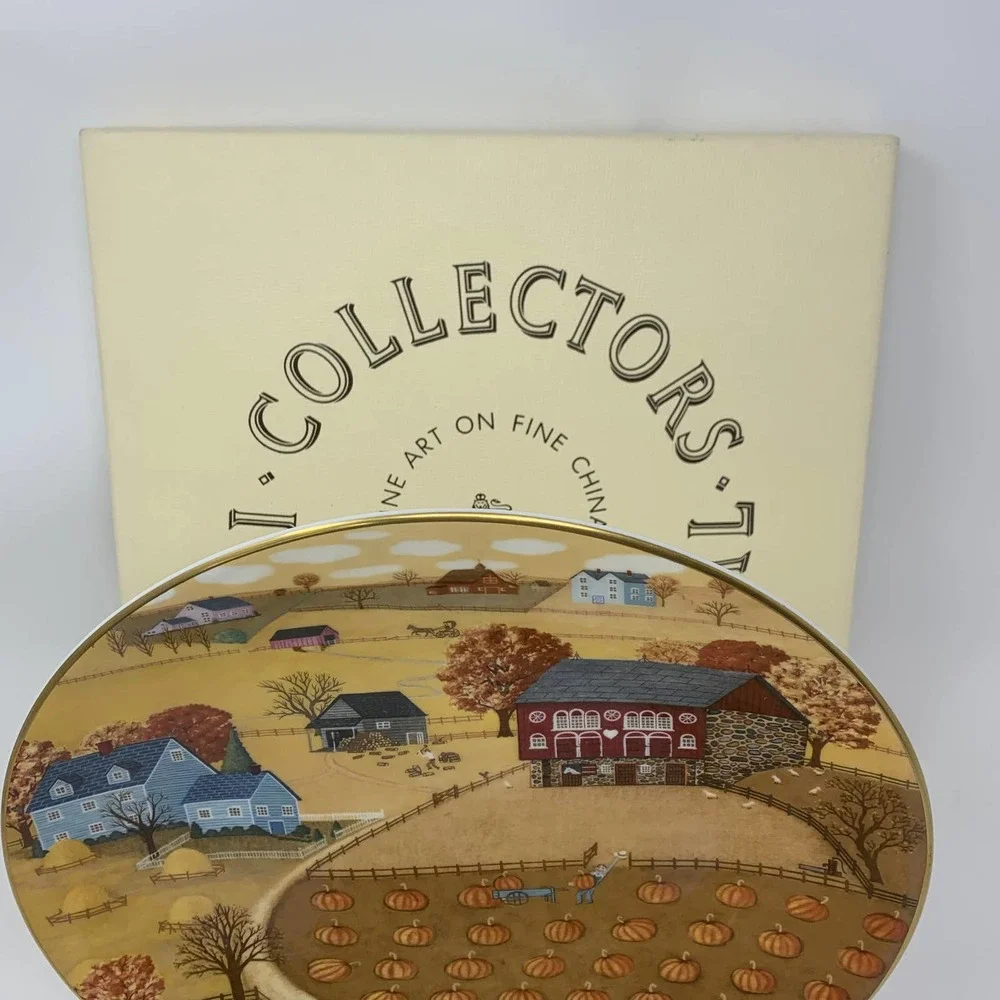 Vtg Marked ROYAL DOULTON 1978 Limited Edition Pumpkin Patch Plate CR BROWN #2639 - Picture 3 of 11